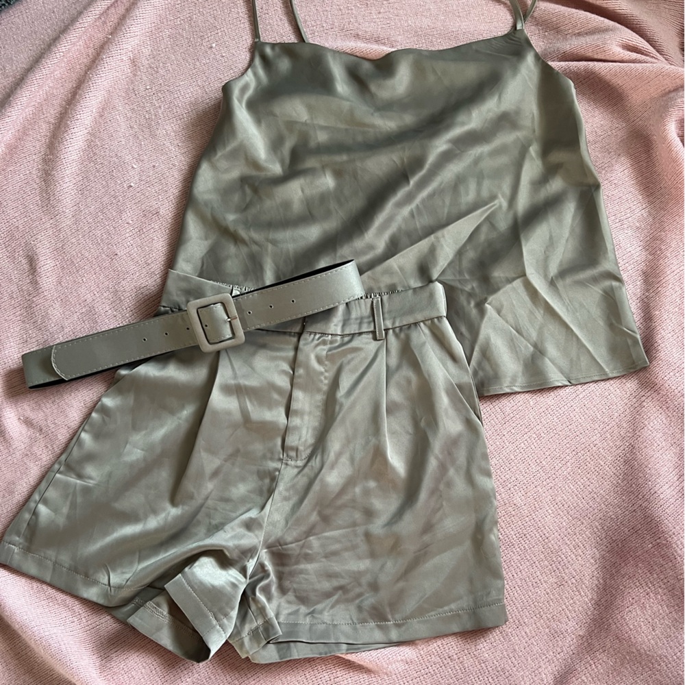 Stylish Gold Belted Shorts